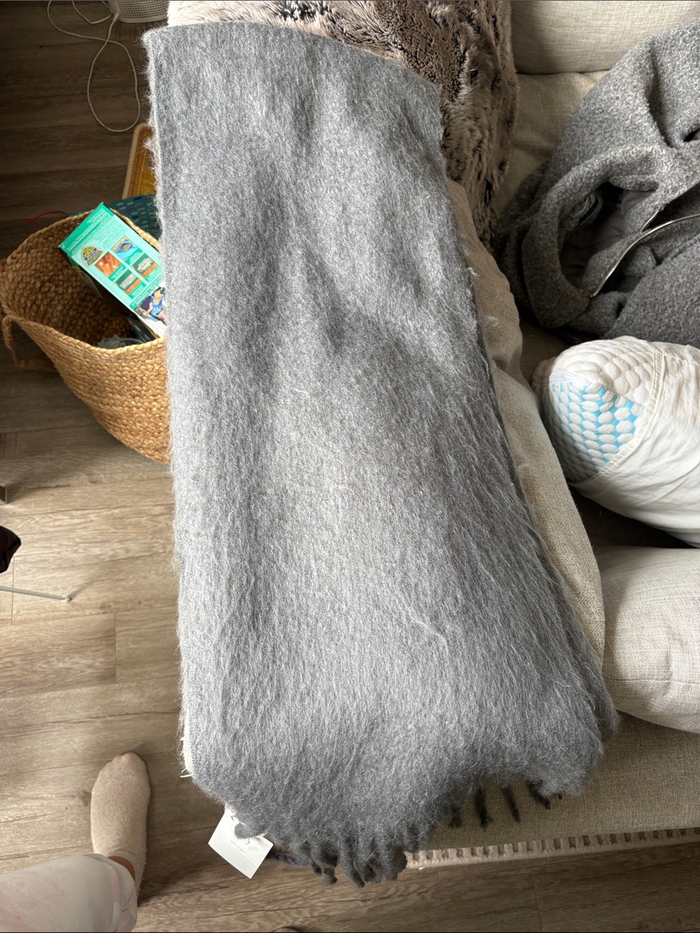 Oak & fort thick scarf in color lava smoke